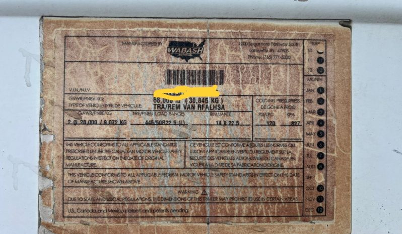 Caja refrigerada 53 pies Wabash 2011 full